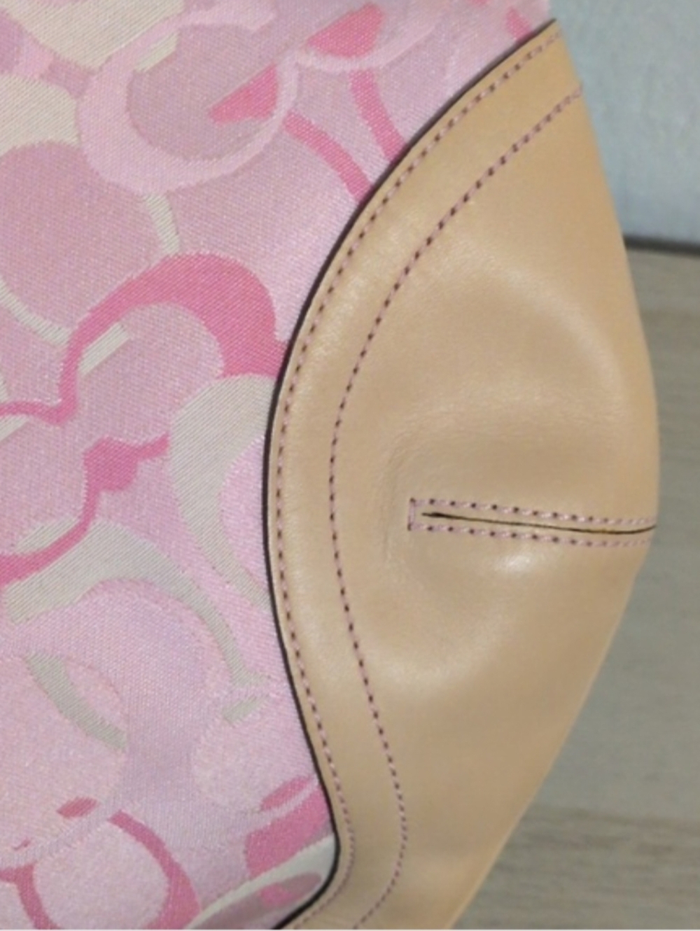 Y2K Coach Optic Hobo Bag & Wallet Signature Pink Jacquard & Leather Matching Set - Picture 9 of 15